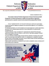 Stanowisko Federacji Polskich Organizacji w NPW